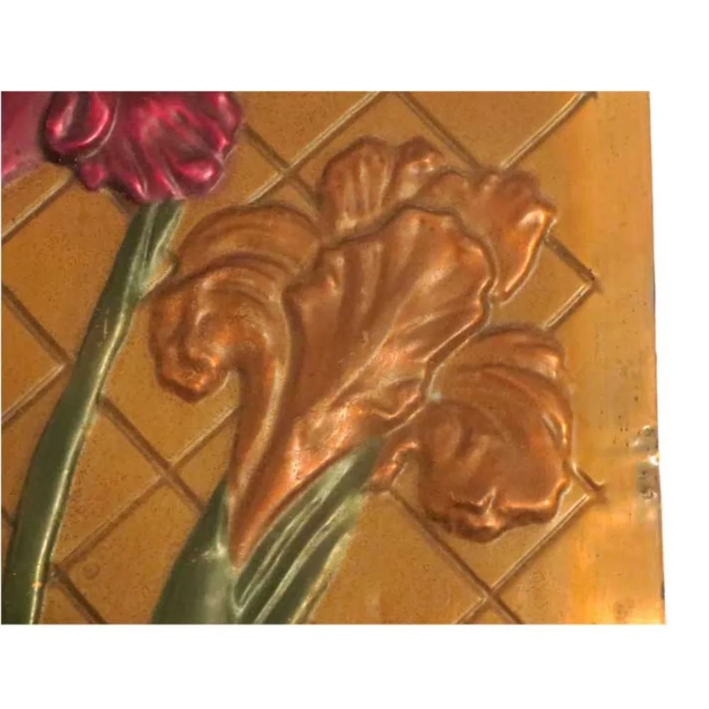 Embossed Copper Relief Painting - Irises
